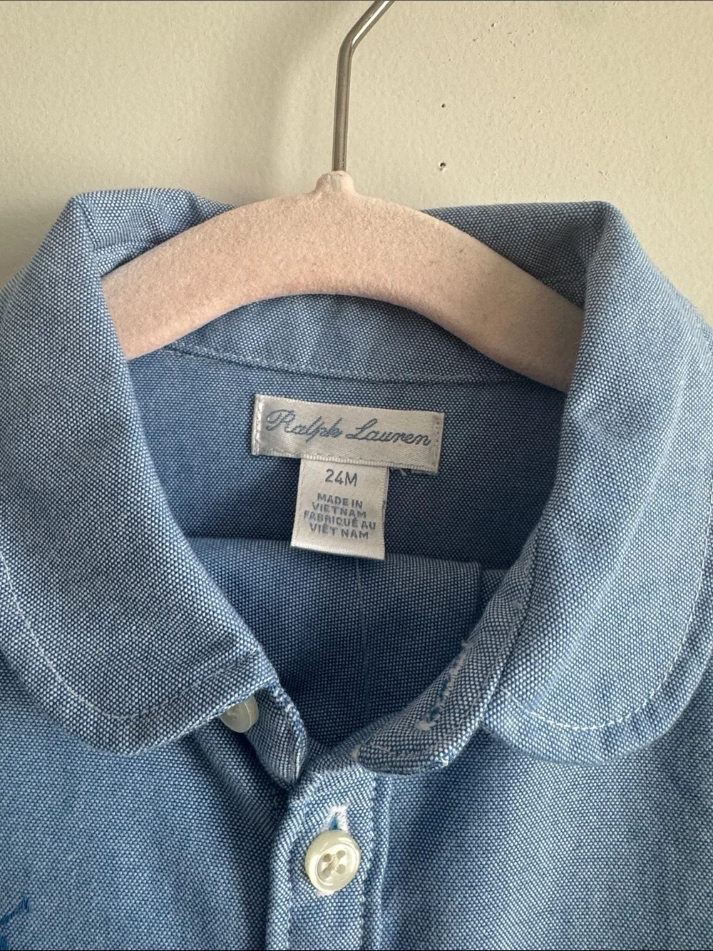 Ralph Lauren Light Blue Embroidered Pony Shirt Dress